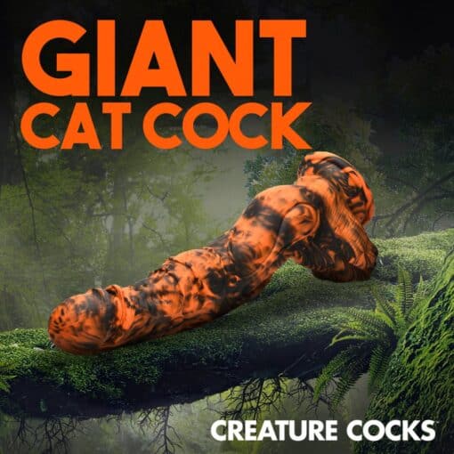 Creature Cocks Sabretooth Silicone Dildo - Orange/Black - Image 3