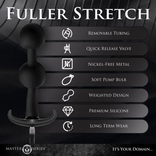 Master Series Ass Rattler Weighted Inflatable Silicone Anal Plug - Black - Image 5