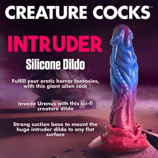Creature Cocks Intruder Alien Silicone Dildo - Pink/Blue - Image 4