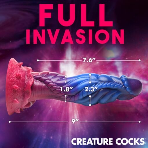 Creature Cocks Intruder Alien Silicone Dildo - Pink/Blue - Image 6