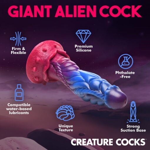 Creature Cocks Intruder Alien Silicone Dildo - Pink/Blue - Image 7