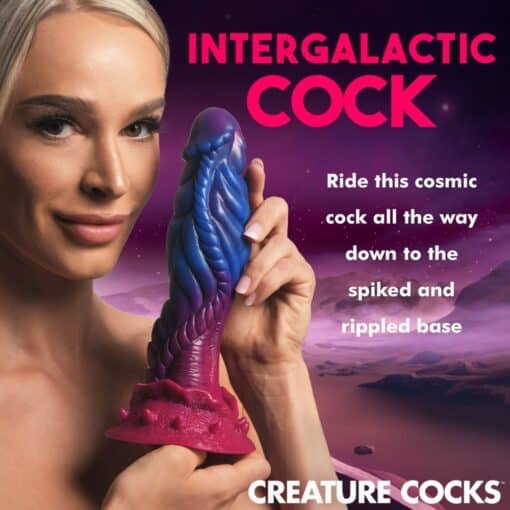 Creature Cocks Intruder Alien Silicone Dildo - Pink/Blue - Image 9
