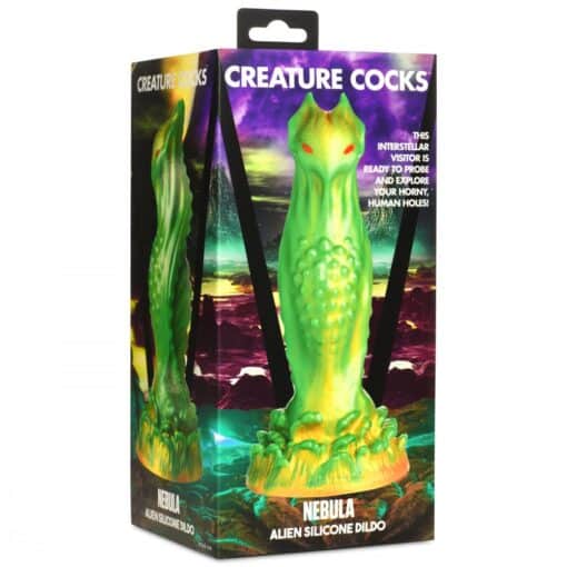 Creature Cocks Nebula Alien Silicone Dildo - Green/Gold/Red