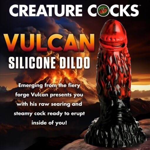 Creature Cocks Vulcan Silicone Dildo - Red/Black - Image 2