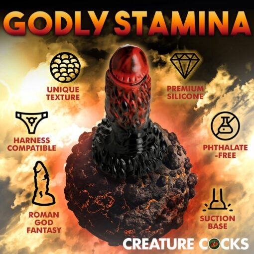 Creature Cocks Vulcan Silicone Dildo - Red/Black - Image 5