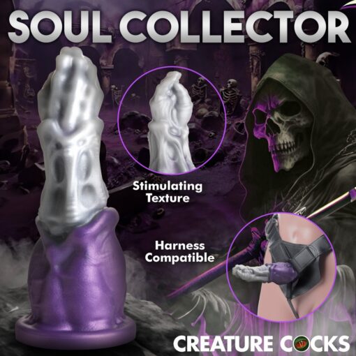 Creature Cocks Grim Reaper Silicone Dildo - Purple/Silver - Image 6