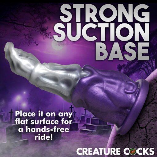 Creature Cocks Grim Reaper Silicone Dildo - Purple/Silver - Image 7