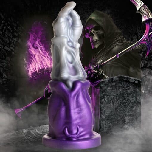 Creature Cocks Grim Reaper Silicone Dildo - Purple/Silver - Image 8