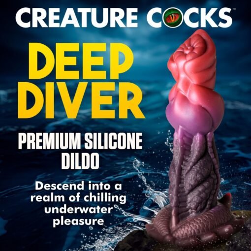 Creature Cocks Deep Diver Silicone Dildo - Red/Brown - Image 2