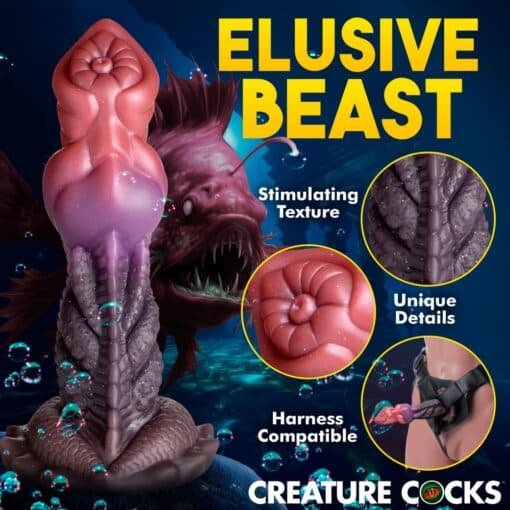 Creature Cocks Deep Diver Silicone Dildo - Red/Brown - Image 6
