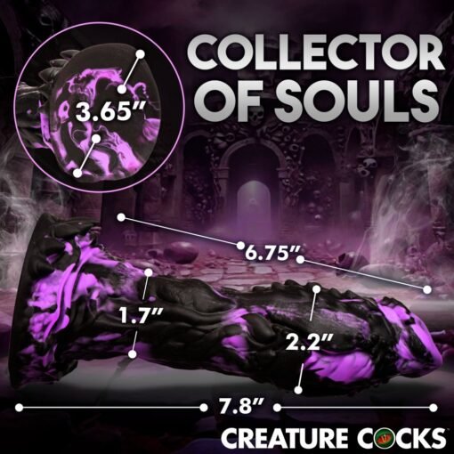 Creature Cocks Grim Silicone Dildo - Purple/Black - Image 4