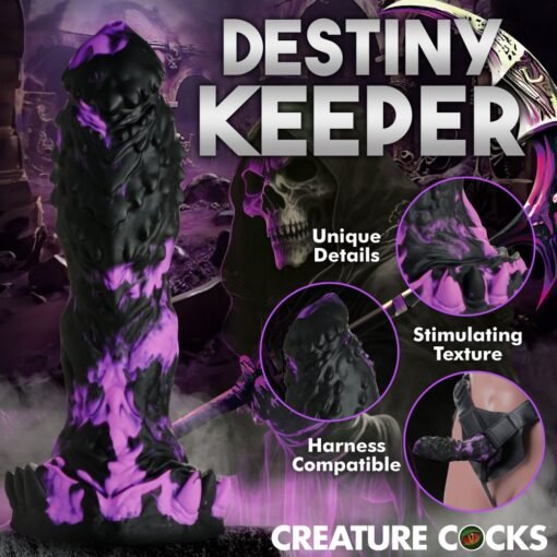 Creature Cocks Grim Silicone Dildo - Purple/Black - Image 6