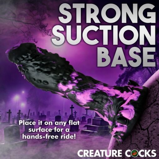 Creature Cocks Grim Silicone Dildo - Purple/Black - Image 7