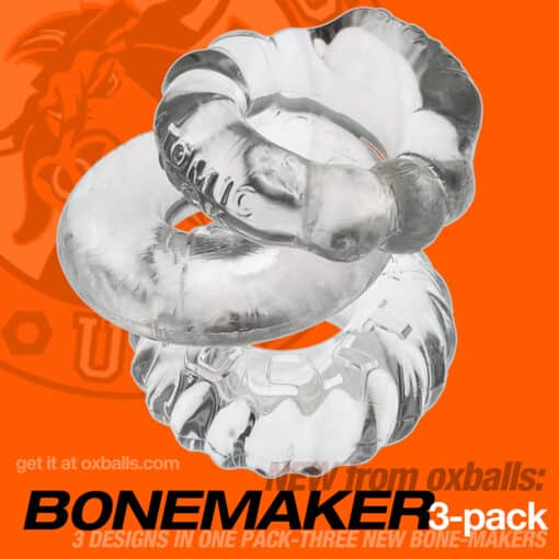 Oxballs Bonemaker Cock Ring Kit (3 pack) - Clear - Image 3