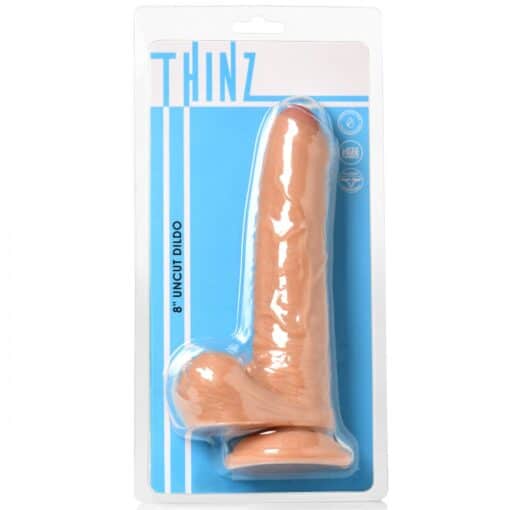 Thinz Uncut Dildo with Balls 8in - Vanilla