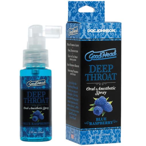 Goodhead Deep Throat Oral Anesthetic Spray Blue Raspberry 2 Ounce