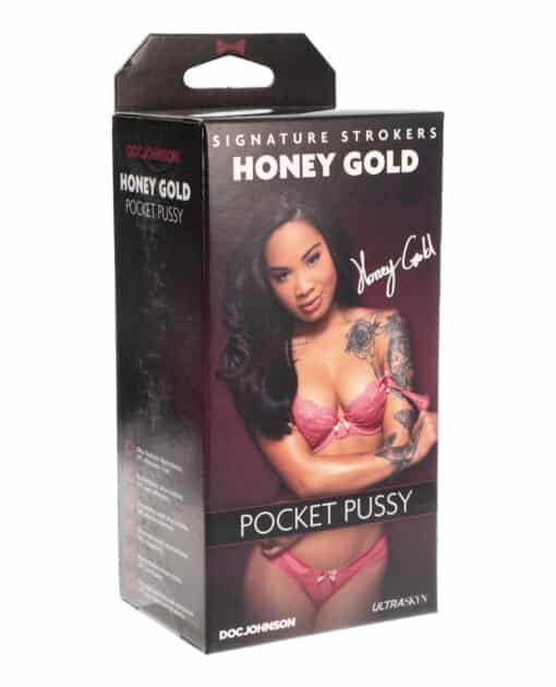 Signature Strokers Honey Gold Ultraskyn Pocket Masturbator - Pussy - Caramel