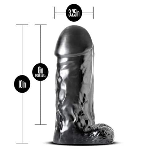 Jet Destroyer Dildo with Balls 10in - Carbon Metallic Black - Image 2