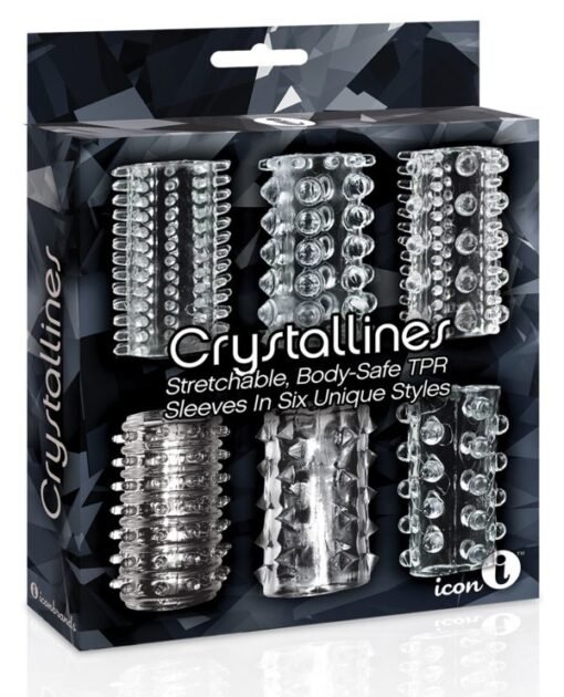 The 9's - Crystallines Stretchable Body Safe TPR Sleeves In Six Unique Styles Clear