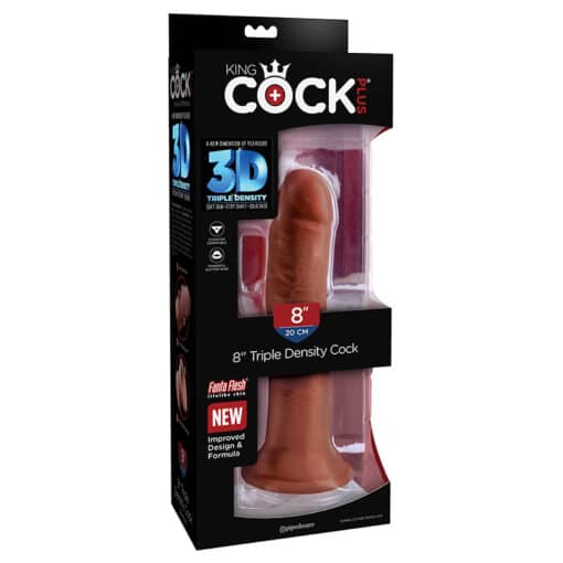 King Cock Plus Triple Density Dildo 8in - Chocolate