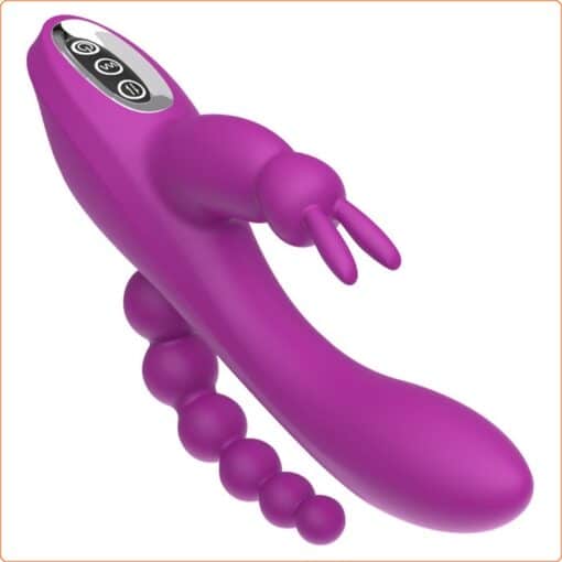 Vibes of Love 3 in 1 Rabbit Vibrator - Purple - Image 2