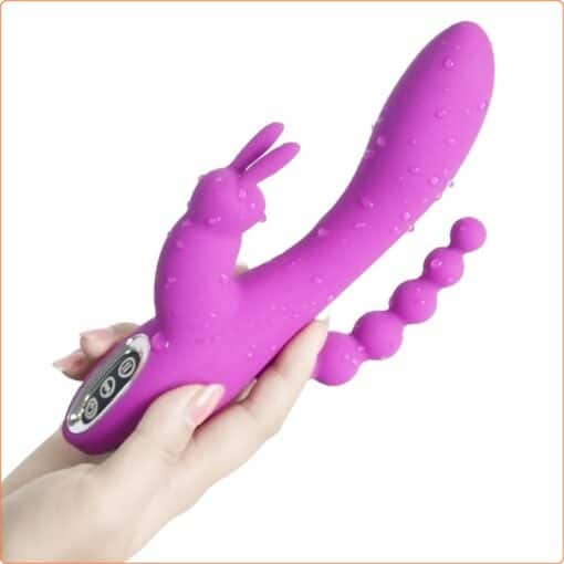 Vibes of Love 3 in 1 Rabbit Vibrator - Purple - Image 4