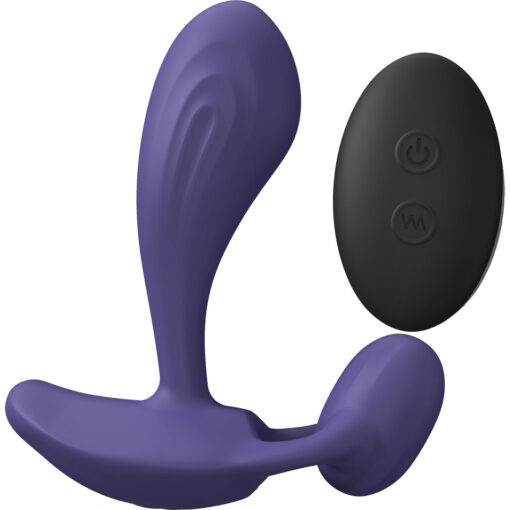 Witty Rechargeable Silicone Vibrator with Clitoral Stimulator - Midnight Indigo - Image 7