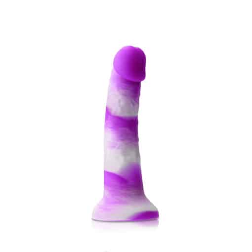 Colours Pleasures Yum Yum Silicone Dildo 6in - Purple/White - Image 2