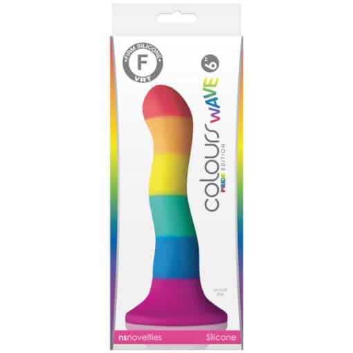 Colours Pride Edition Wave Silicone Dildo 6in - Rainbow