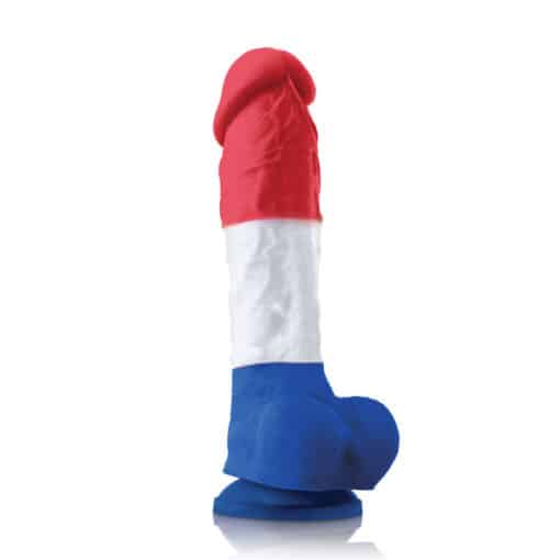 Colours Pleasures Tricolor Silicone Dildo 8in - Multicolor - Image 2