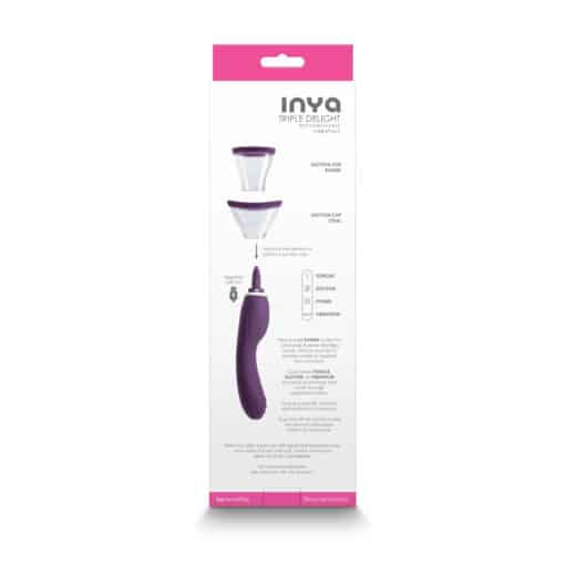 Inya Triple Delight Rechargeable Silicone Vibrator - Purple - Image 4