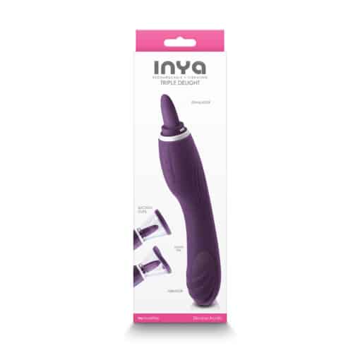 Inya Triple Delight Rechargeable Silicone Vibrator - Purple