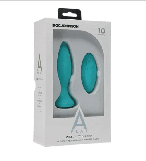 A-Play Vibe Small Beginner Anal Plug with Remote Control - Teal