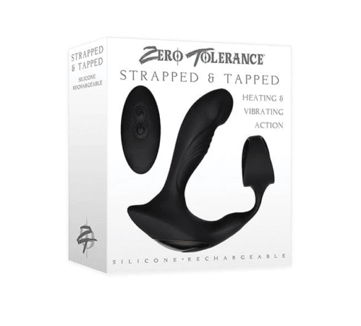 Zero Tolerance Strapped & Tapped Silicone Vibrating Prostate Stimulator with Remote Control - Black