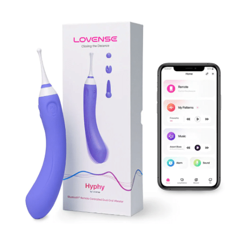 Lovense Hyphy - Rechargeable Silicone App-Control Dual End Vibrator- Purple