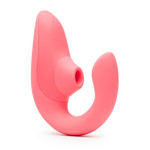 Womanizer Blend Rechargeable Silicone Vibrator with Clitoral Stimulator - Vibrant Rose - Image 2