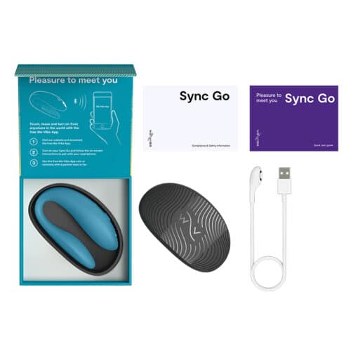 We-Vibe Sync Go App Control Rechargeable Silicone Couples Vibrator - Turquoise - Image 3