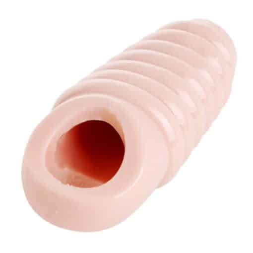 Size Matters Ribbed Penis Enchancer Sheath Flesh 5.5 Inch - Image 2