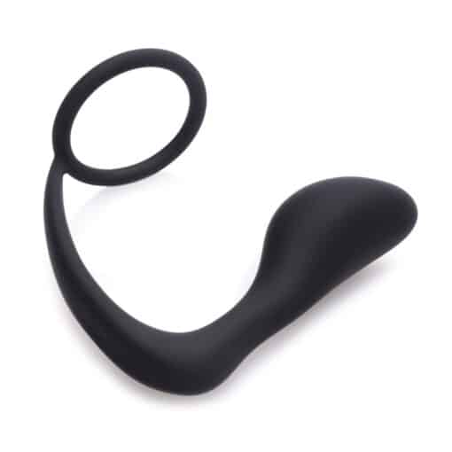 Master Series Explorer II Silicone Prostate Stimulator + Cock Ring - Black - Image 2