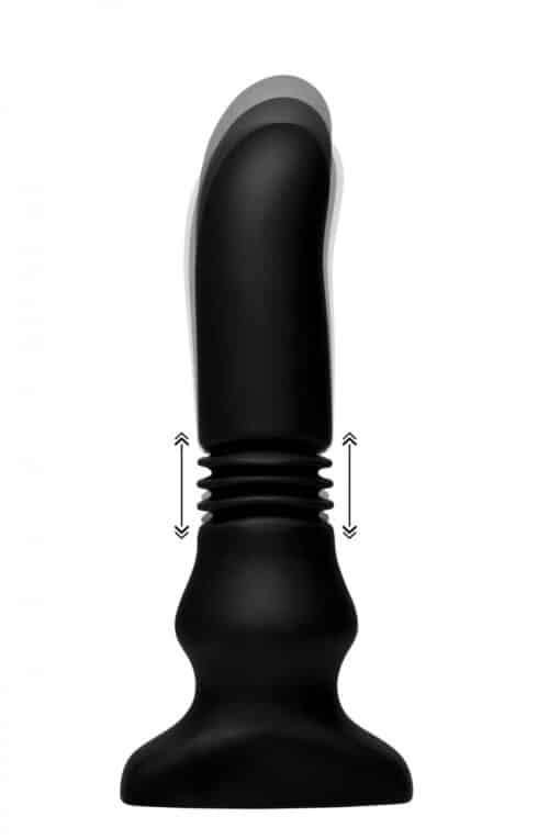 Thunder Plugs Silicone Vibrating & Thrusting Plug with Remote Control - Black - Image 2