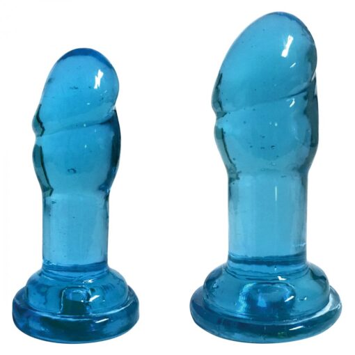 Lollicock Slim Stick Duo Suction Cup Dildos - Blue - Image 2