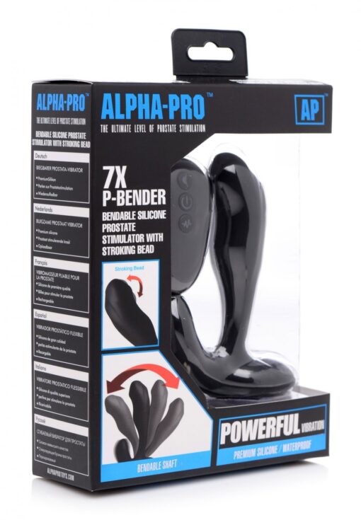 Alpha Pro 7X Bendable Prostate Stimulator with Stroking Bead