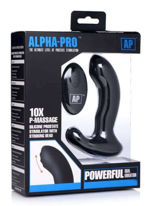 Alpha Pro 10X P-Massage Silicone Prostate Stimulator with Stroking Bead