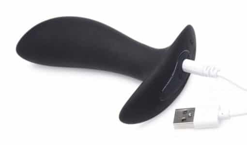 Zeus Pro-Shocker 8X Vibrating & E-Stim Silicone Rechargeable Prostate Plug With Remote Control - Black - Image 3