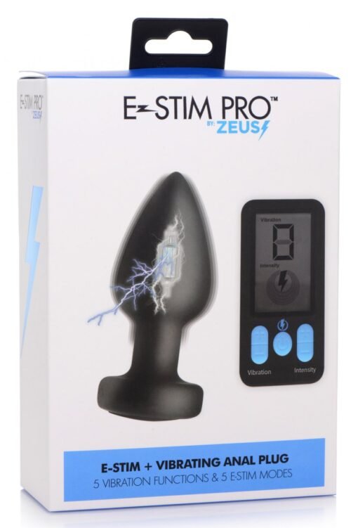 Zeus E-Stim Pro Silicone Vibrating Anal Plug with Remote Control