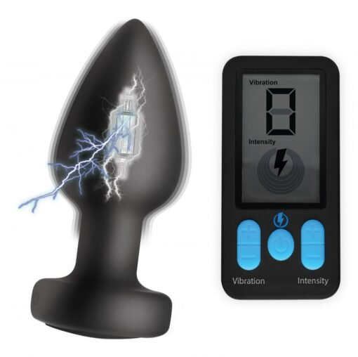 Zeus E-Stim Pro Silicone Vibrating Anal Plug with Remote Control - Image 6