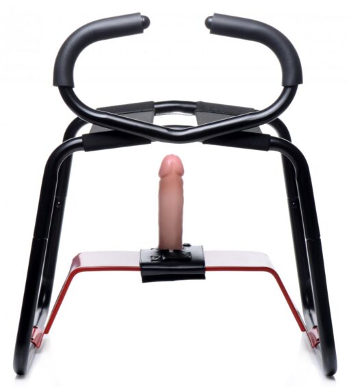 LoveBotz Bangin Bench EZ-Ride Sex Stool with Handles - Black/Red - Image 4