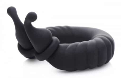 Trinity Men 10X Cock Cobra Dual Stimulating Rechargeable Silicone Cock Ring - Black - Image 2