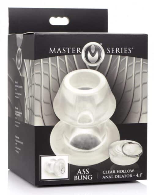 Master Series Ass Bung Clear Hollow Anal Dilator with Plug - X Large