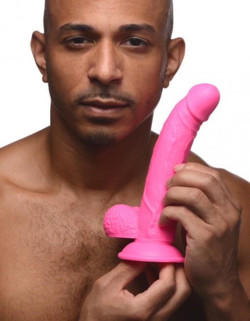 Pop Peckers - 7.5 Inch Dildo with Balls - Pink - Image 3